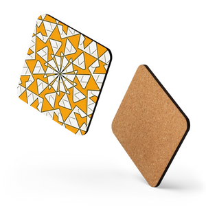Modern Triangles in Yellow Coaster - Cork Back - Dipaliz - Coasters