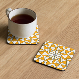 Modern Triangles in Yellow Coaster - Cork Back - Dipaliz - Coasters