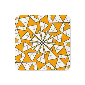 Modern Triangles in Yellow Coaster - Cork Back - Dipaliz - Coasters