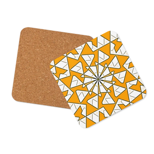 Modern Triangles in Yellow Coaster - Cork Back - Dipaliz - Coasters