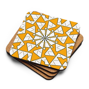 Modern Triangles in Yellow Coaster - Cork Back - Dipaliz - Coasters