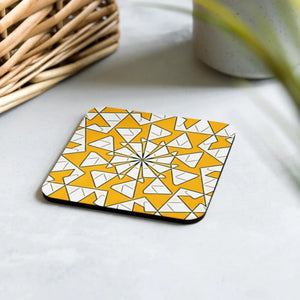 Modern Triangles in Yellow Coaster - Cork Back - Dipaliz - Coasters