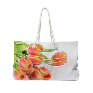 Vibrant Tulip Tote - Oversized Polyester Weekender - Dipaliz - Bags