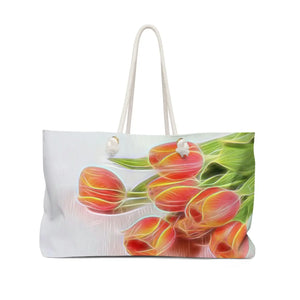 Vibrant Tulip Tote - Oversized Polyester Weekender - Dipaliz - Bags