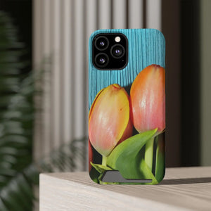 Rugged Phone Case - Tulips Impact Resistant Card Holder - Dipaliz - Mobile Cases