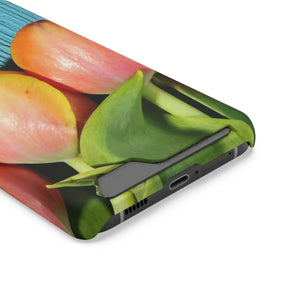 Rugged Phone Case - Tulips Impact Resistant Card Holder - Dipaliz - Mobile Cases