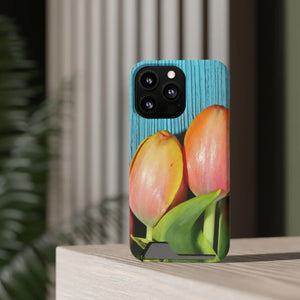 Rugged Phone Case - Tulips Impact Resistant Card Holder - Dipaliz - Mobile Cases