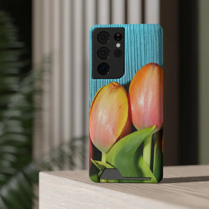 Rugged Phone Case - Tulips Impact Resistant Card Holder - Dipaliz - Mobile Cases