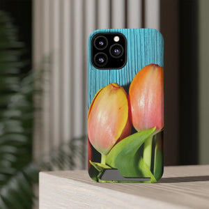Rugged Phone Case - Tulips Impact Resistant Card Holder - Dipaliz - Mobile Cases
