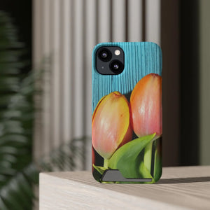 Rugged Phone Case - Tulips Impact Resistant Card Holder - Dipaliz - Mobile Cases