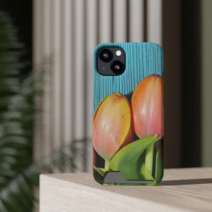 Rugged Phone Case - Tulips Impact Resistant Card Holder - Dipaliz - Mobile Cases