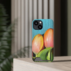 Rugged Phone Case - Tulips Impact Resistant Card Holder - Dipaliz - Mobile Cases