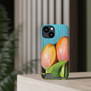 Rugged Phone Case - Tulips Impact Resistant Card Holder - Dipaliz - Mobile Cases