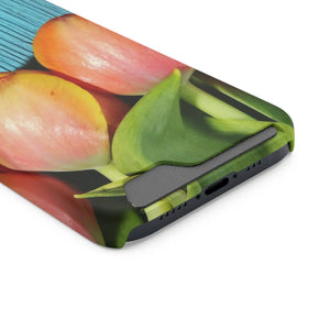 Rugged Phone Case - Tulips Impact Resistant Card Holder - Dipaliz - Mobile Cases