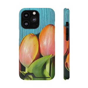 Rugged Phone Case - Tulips Impact Resistant Card Holder - Dipaliz - Mobile Cases