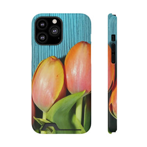 Rugged Phone Case - Tulips Impact Resistant Card Holder - Dipaliz - Mobile Cases