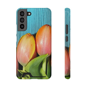 Rugged Phone Case - Tulips Impact Resistant Card Holder - Dipaliz - Mobile Cases