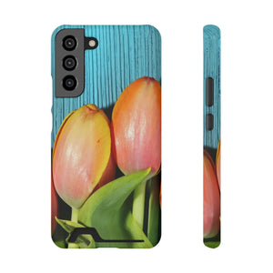 Rugged Phone Case - Tulips Impact Resistant Card Holder - Dipaliz - Mobile Cases