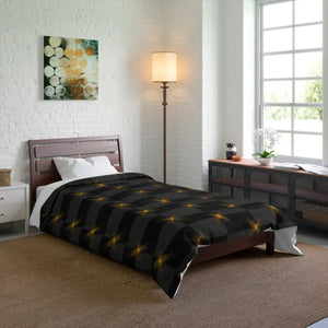 Unique Gold Pattern Comforter Grey Cozy Bedding - Dipaliz - Quilts & Comforters