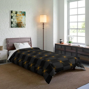 Unique Gold Pattern Comforter Grey Cozy Bedding - Dipaliz - Quilts & Comforters
