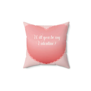 Heart Print Polyester Square Pillow - Valentine Day - Dipaliz - Throw Pillows