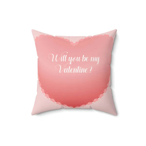 Heart Print Polyester Square Pillow - Valentine Day - Dipaliz - Throw Pillows