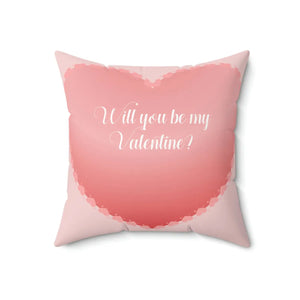 Heart Print Polyester Square Pillow - Valentine Day - Dipaliz - Throw Pillows