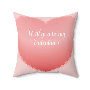 Heart Print Polyester Square Pillow - Valentine Day - Dipaliz - Throw Pillows