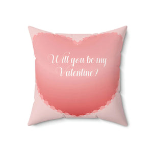 Heart Print Polyester Square Pillow - Valentine Day - Dipaliz - Throw Pillows