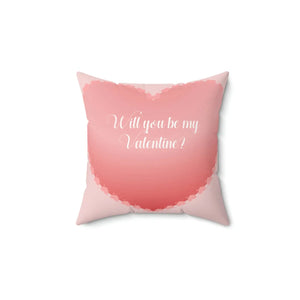 Heart Print Polyester Square Pillow - Valentine Day - Dipaliz - Throw Pillows