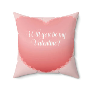Heart Print Polyester Square Pillow - Valentine Day - Dipaliz - Throw Pillows
