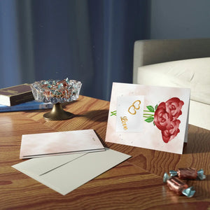 Matte Roses Greeting Cards - Valentine Romance - Dipaliz - & Note