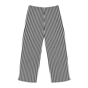 Black and White Vertical Pinstripes Men’s Pajama Pants (aop) - Pajamas