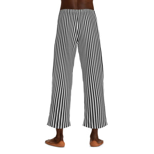 Black and White Vertical Pinstripes Men’s Pajama Pants (aop) - Pajamas