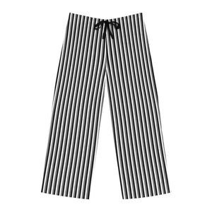 Black and White Vertical Pinstripes Men’s Pajama Pants (aop) - Pajamas