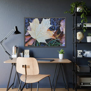 Water Drops on a Maple Leaf Framed Paper Posters - Prints & Visual Artwork