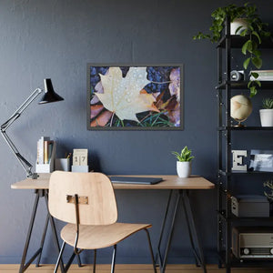 Water Drops on a Maple Leaf Framed Paper Posters - Prints & Visual Artwork