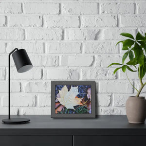 Water Drops on a Maple Leaf Framed Paper Posters - Prints & Visual Artwork