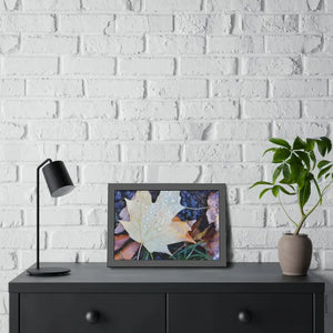 Water Drops on a Maple Leaf Framed Paper Posters - Prints & Visual Artwork