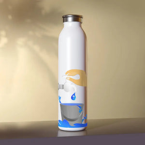 Mug - Slim Water Bottle 20oz with Tap - Dipaliz / White