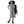 Wavy Grey Stripes Print Long Sleeve Midi - Dipaliz - Dresses - Xs