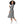 Wavy Grey Stripes Print Long Sleeve Midi - Dipaliz - Dresses - Xs