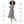 Wavy Grey Stripes Print Long Sleeve Midi - Dipaliz - Dresses - Xs