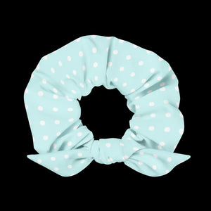 Baby Blue Polka Dots Hair Accessory - Eco-friendly Scrunchie - Dipaliz - Ponytail Holders