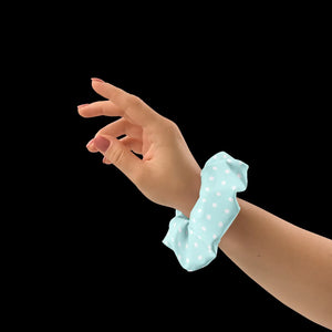 Baby Blue Polka Dots Hair Accessory - Eco-friendly Scrunchie - Dipaliz - Ponytail Holders