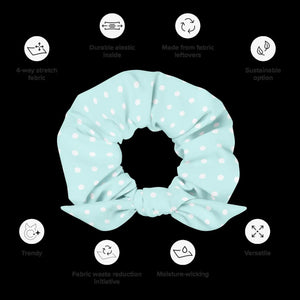 Baby Blue Polka Dots Hair Accessory - Eco-friendly Scrunchie - Dipaliz - Ponytail Holders