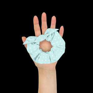 Baby Blue Polka Dots Hair Accessory - Eco-friendly Scrunchie - Dipaliz - Ponytail Holders