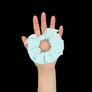 Baby Blue Polka Dots Hair Accessory - Eco-friendly Scrunchie - Dipaliz - Ponytail Holders