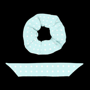 Baby Blue Polka Dots Hair Accessory - Eco-friendly Scrunchie - Dipaliz - Ponytail Holders