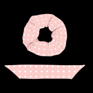 White Polka Dot Scrunchie - Recycled Microfiber - Dipaliz - Ponytail Holders
